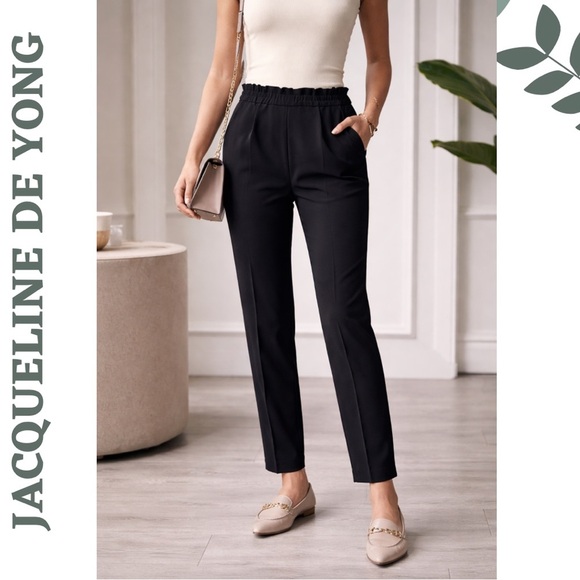 Jacqueline De Yong Pants - Jacqueline de Yong Dark Navy Blue High Waist Pants Size Medium